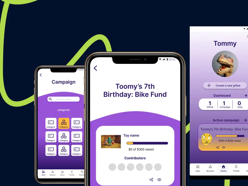 Chippin Toy UX/UI case study – crowdfunded gifting app